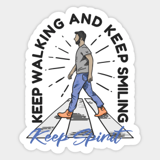 Retro vintage illustration of man walking Sticker